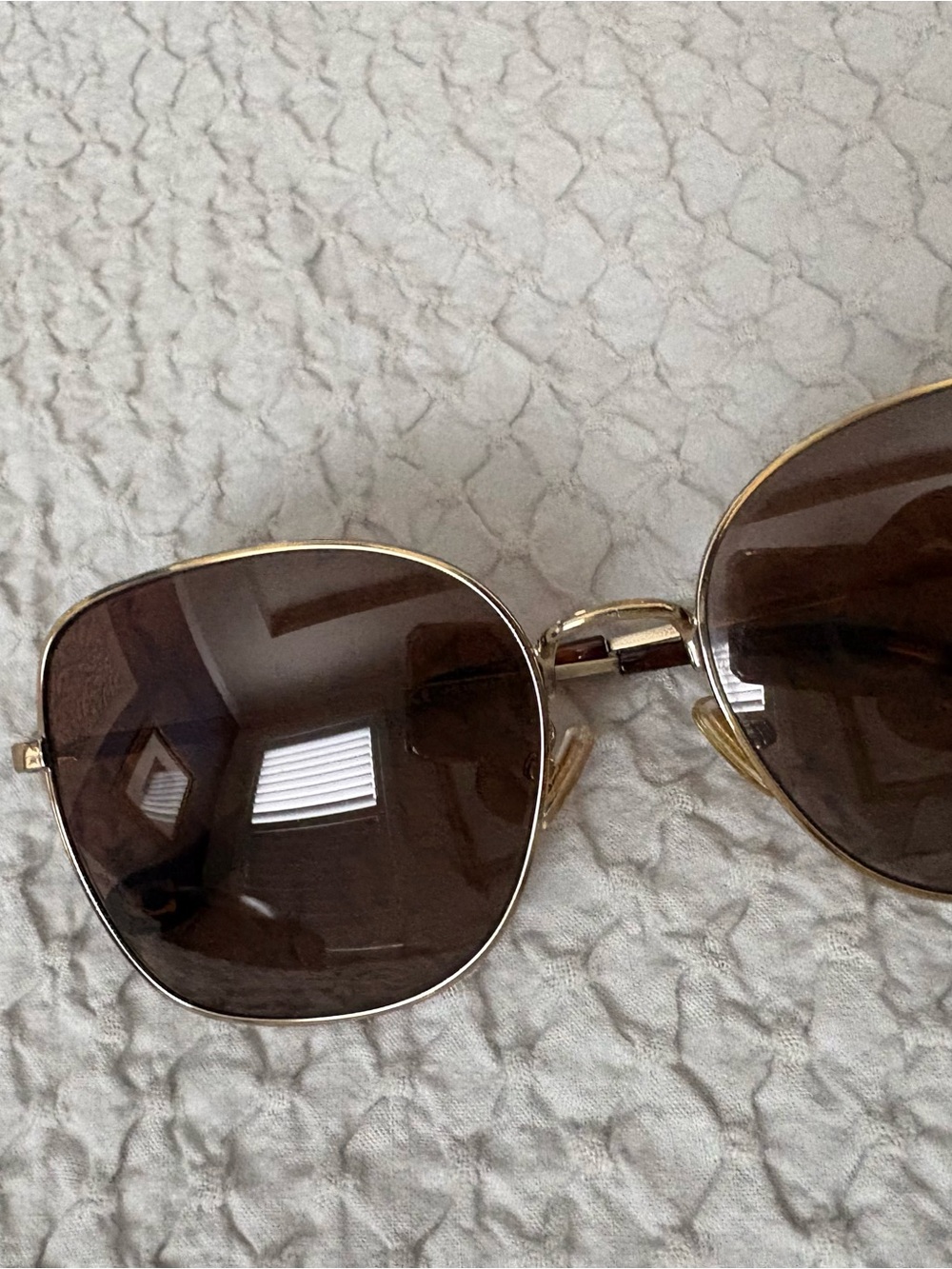 Coach Gold Metal Frame Sunglasses with Dark Brown Lenses - Picture 7 of 9